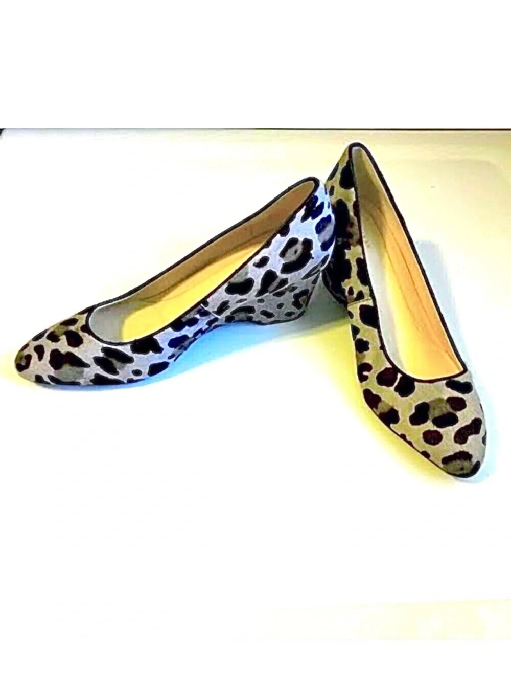 NWT COLE HAAN The-go-to Grey Leopard Calf Hair Wedge Pump Loafer 9